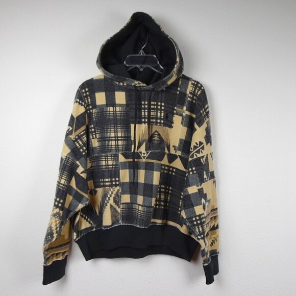 Polo Ralph Lauren Hoodie Women's Size M Southwestern Aztec Patchwork - Picture 1 of 9